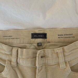 DL1961 Women's Straight Leg Corduroy Jeans - Cream